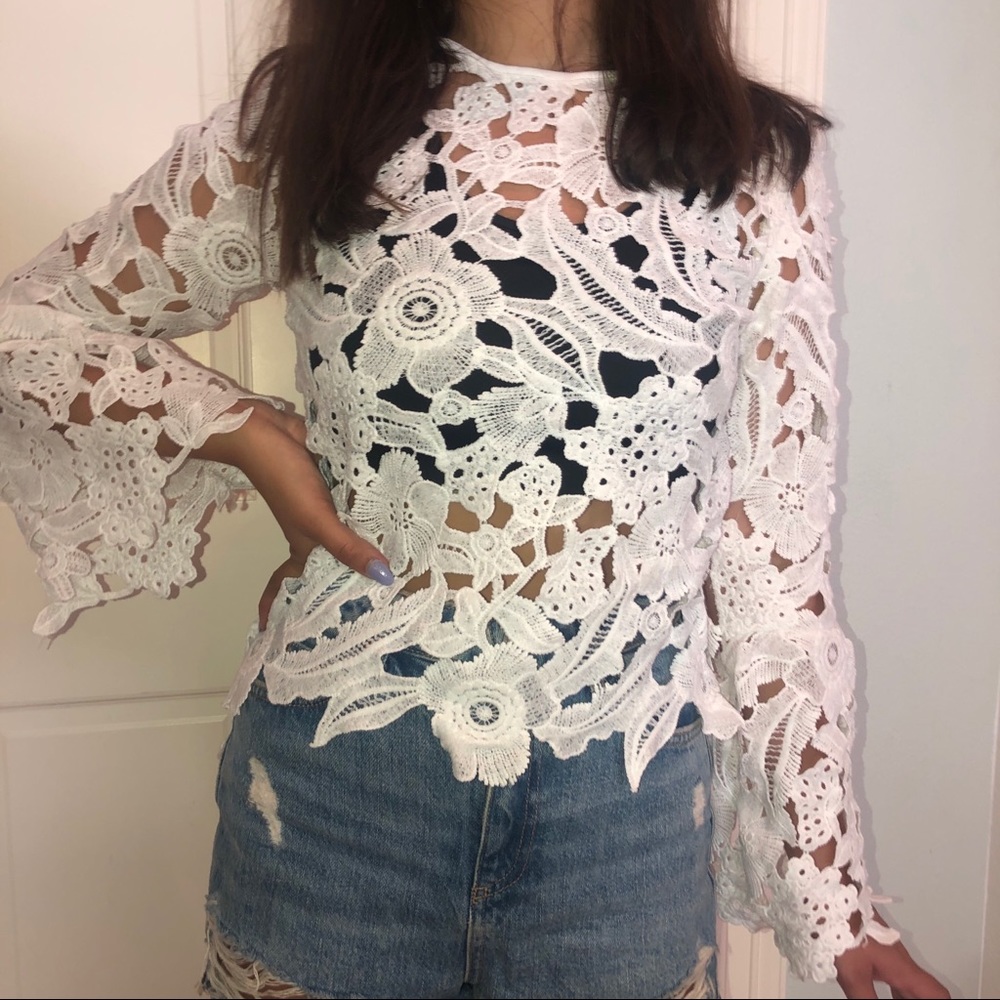 White lace blouse